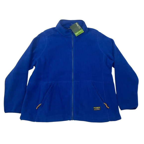 L.L.Bean Mountain Classic Fleece Jacket  Blue Full Zip Long Sleeve Women 2X NEW - Picture 3 of 16